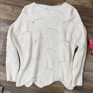 Elegant White Knit Sweater
